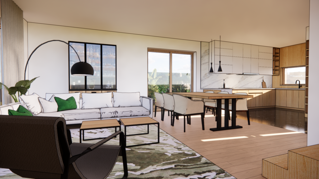 wnętrza, dom jednorodzinny, projekt, architektura